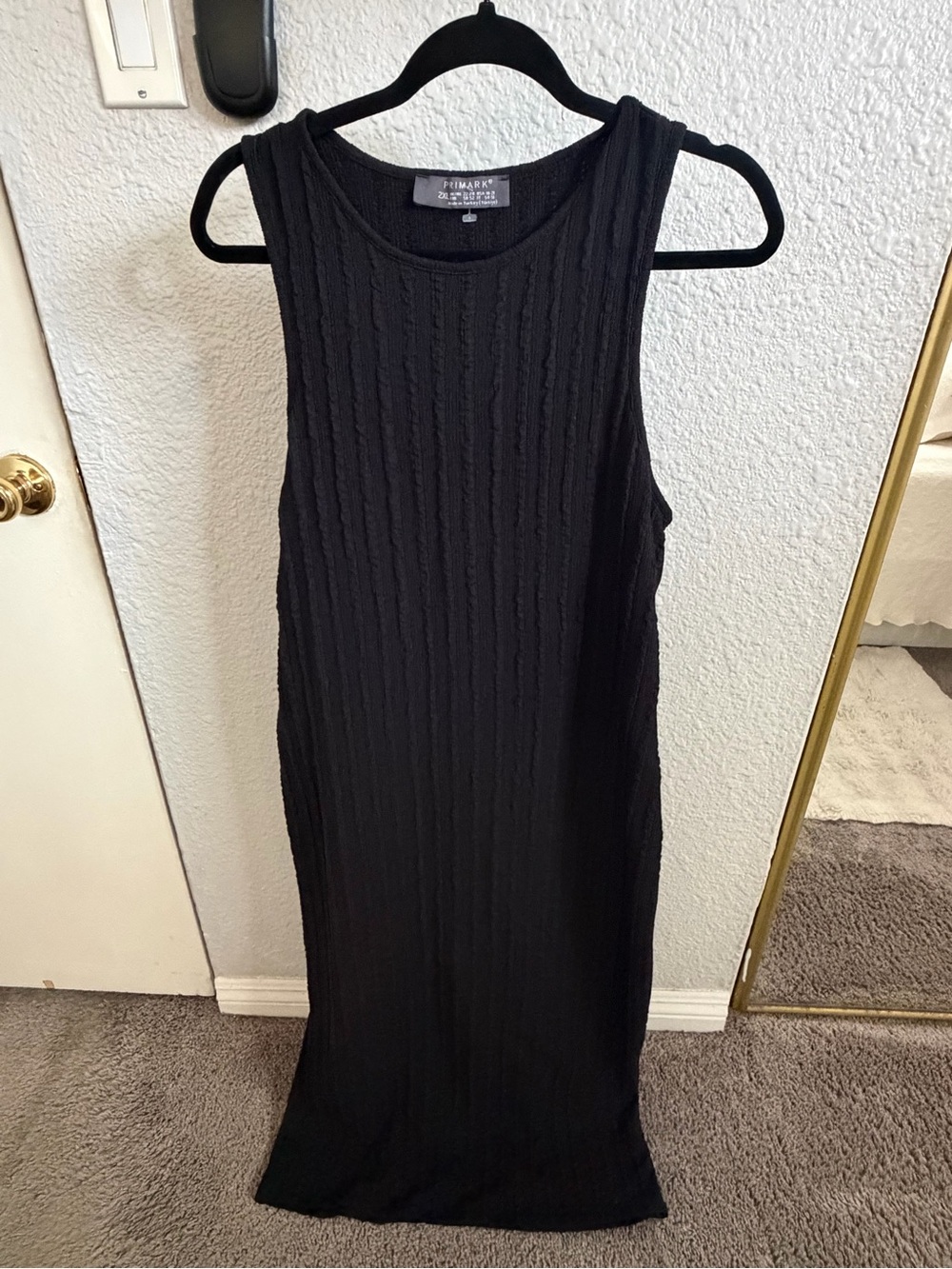 Primark Black Ribbed Maxi Dress - Sleeveless Bodycon